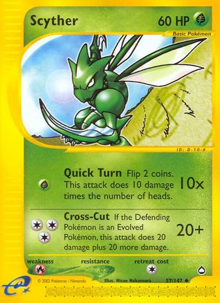 Scyther (57) (AQ-057) (Reverse Holofoil)