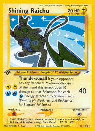Shining Raichu (N4-111) (Unlimited Holofoil)