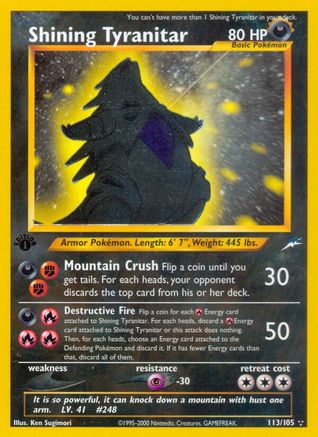 Shining Tyranitar (N4-113) (Unlimited Holofoil)