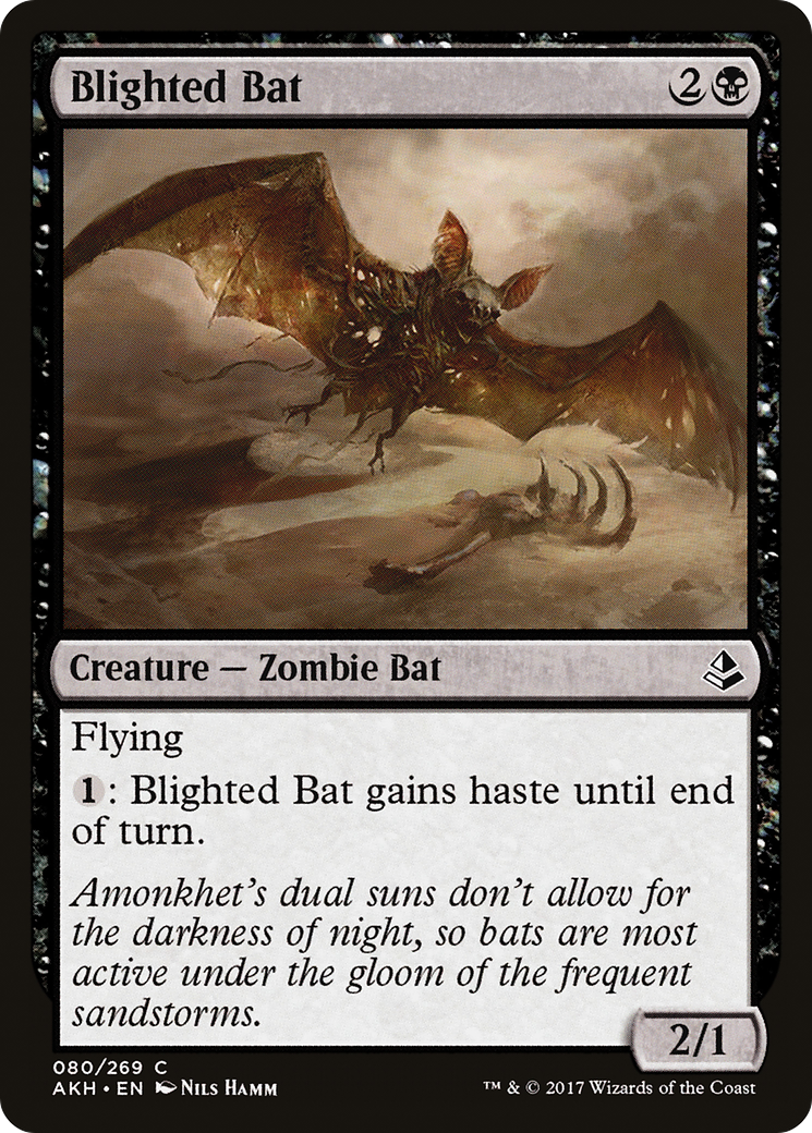 Blighted Bat (AKH-080) (Foil)