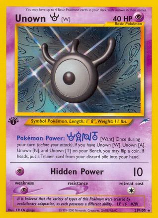 Unown [W] (N4-029) (1st Edition)