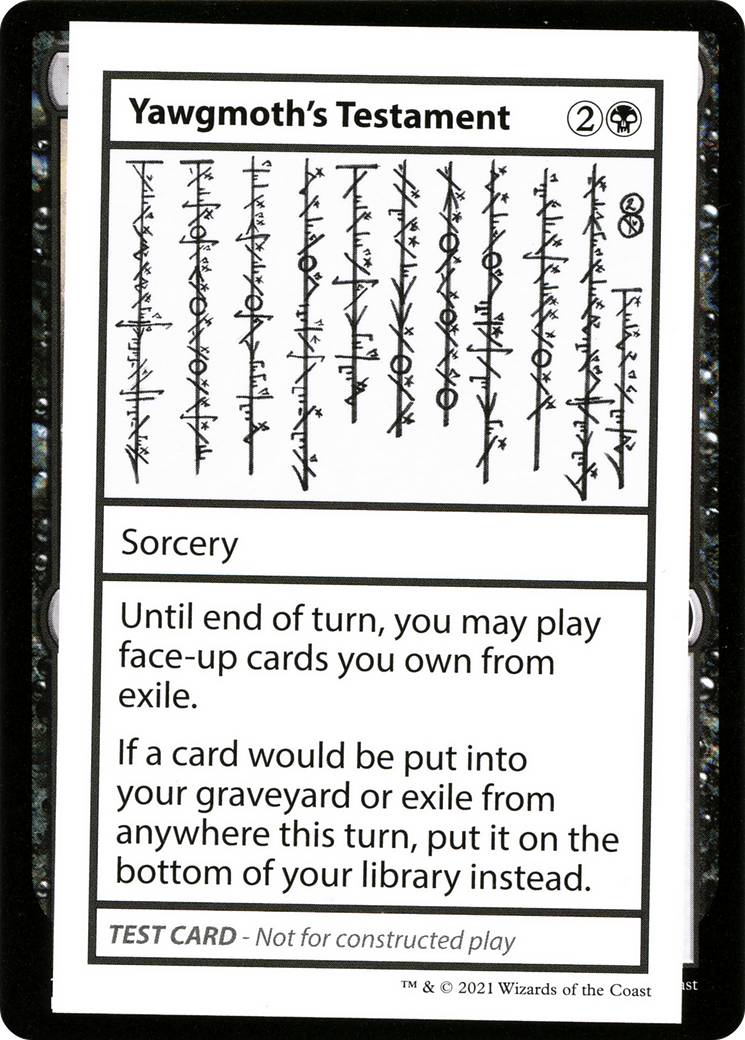 Yawgmoth's Testament (No PW Symbol) (CMB2-)