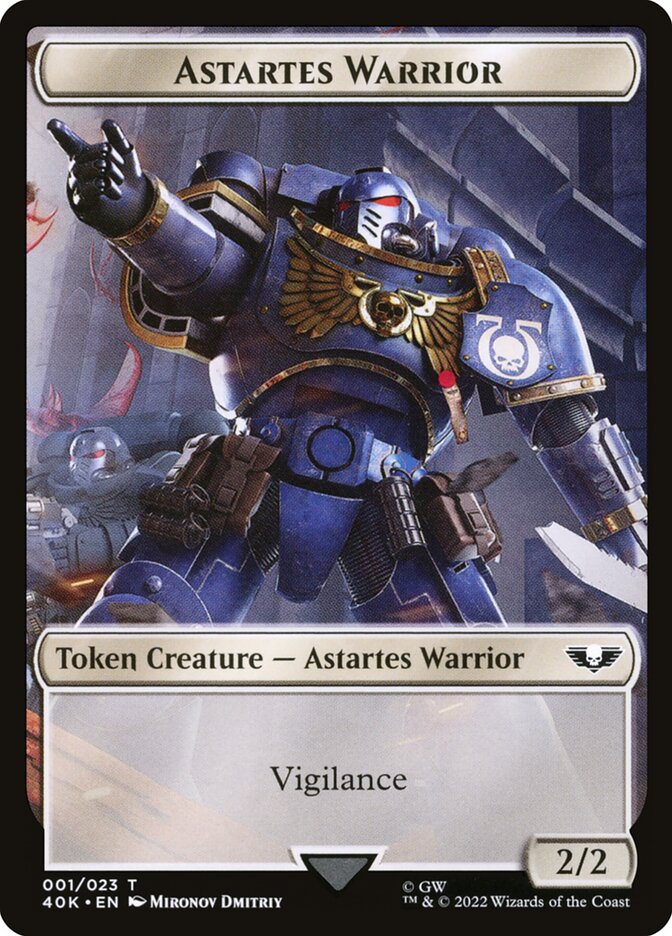 Astartes Warrior (001) // Clue Double-Sided Token (40K-1 // 21)