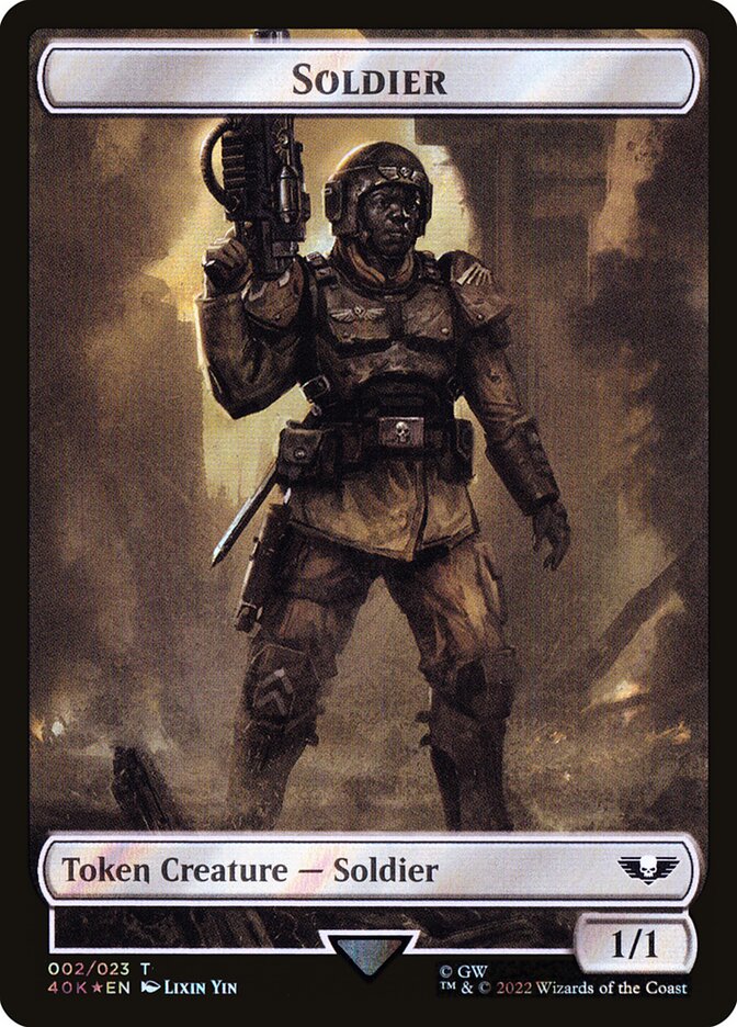 Soldier (002) // Space Marine Devastator Double-sided Token (Surge Foil) (40K-2 // 5)