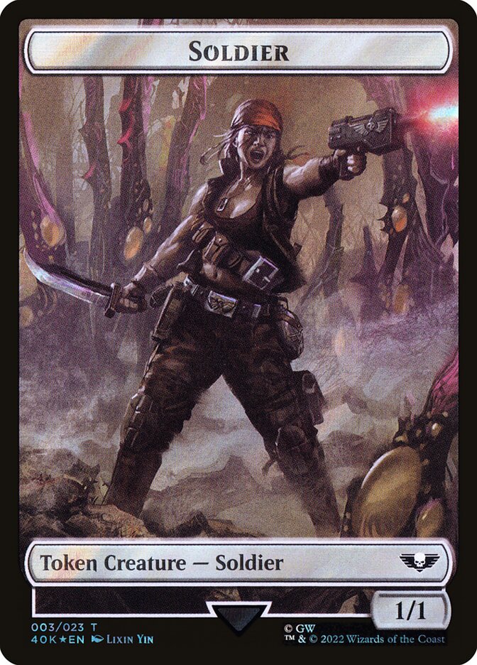 Soldier (003) // Sicarian Infiltrator Double-Sided Token (Surge Foil) (40K-3 // 8)