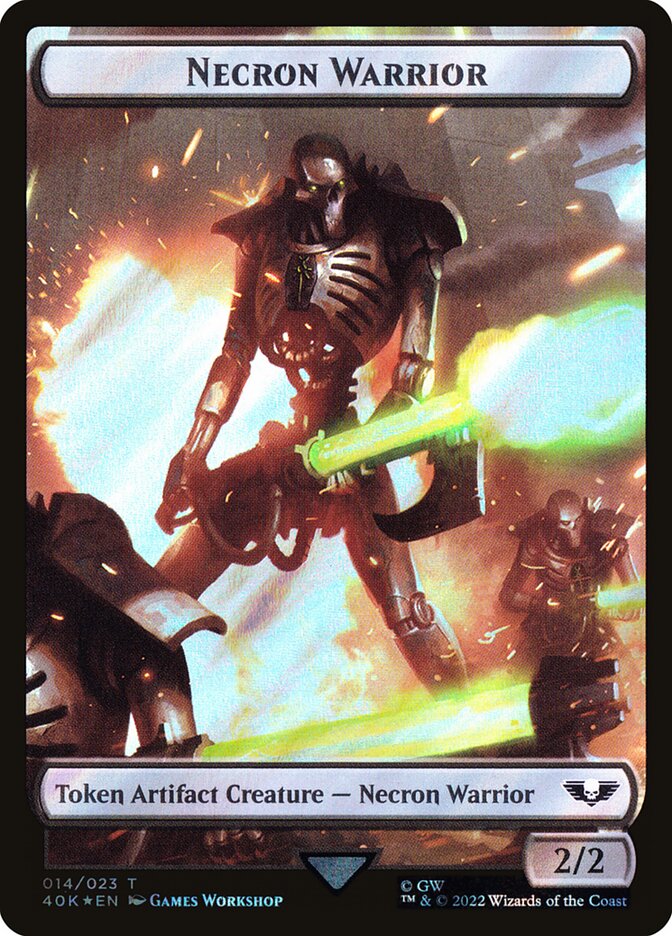 Necron Warrior // Insect Double-Sided Token (Surge Foil) (40K-14 // 22)