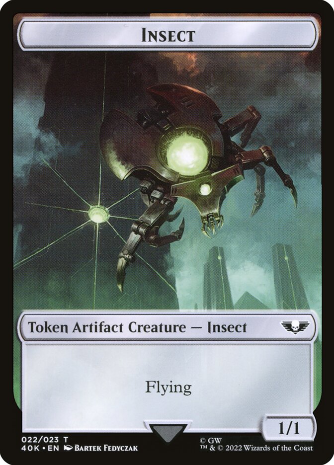Necron Warrior // Insect Double-Sided Token (40K-14 // 22)