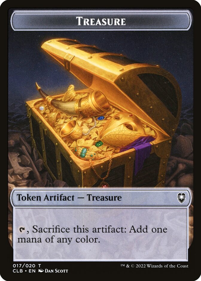Treasure // Devil Double-Sided Token (CLB-17 // 10) (Foil)