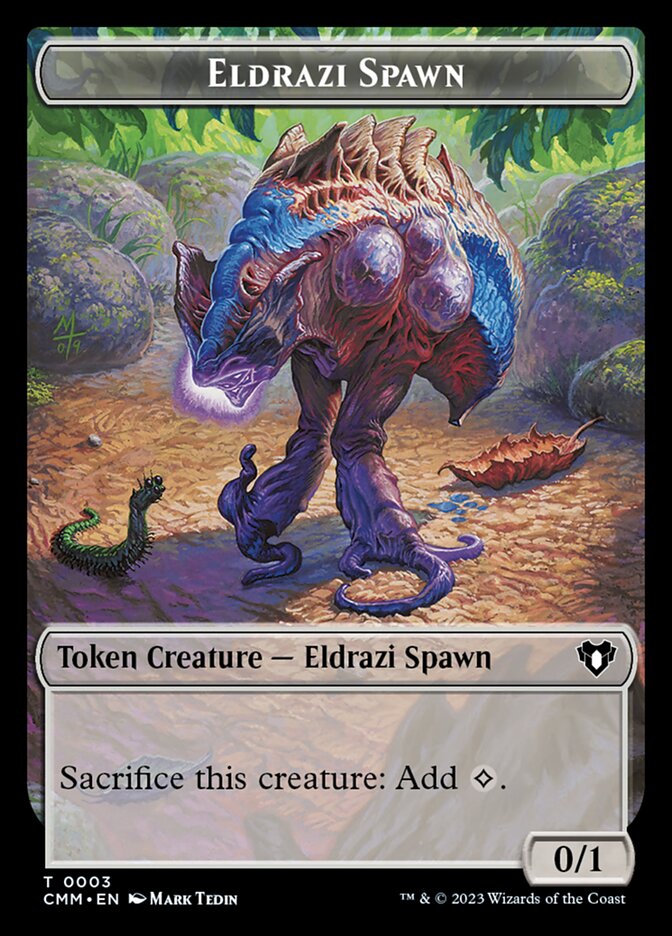 Eldrazi Spawn // Emblem - Ob Nixilis of the Black Oath Double-Sided Token (CMM-3 // 52) (Foil)