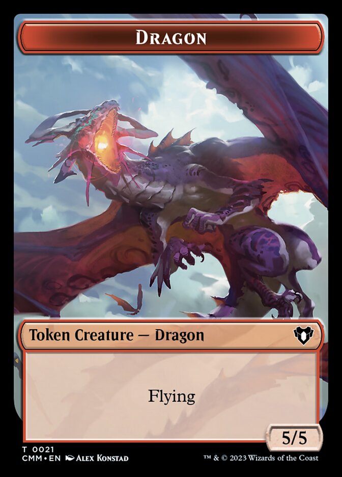 Saproling // Dragon (0021) Double-Sided Token (CMM-35 // 21)