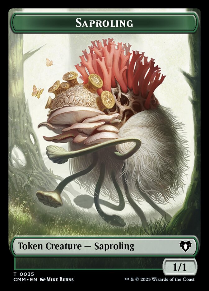 Saproling // Dragon (0021) Double-Sided Token (CMM-35 // 21)