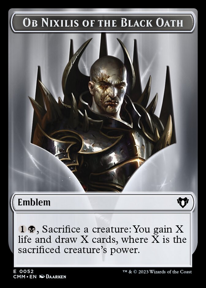 Eldrazi Spawn // Emblem - Ob Nixilis of the Black Oath Double-Sided Token (CMM-3 // 52) (Foil)