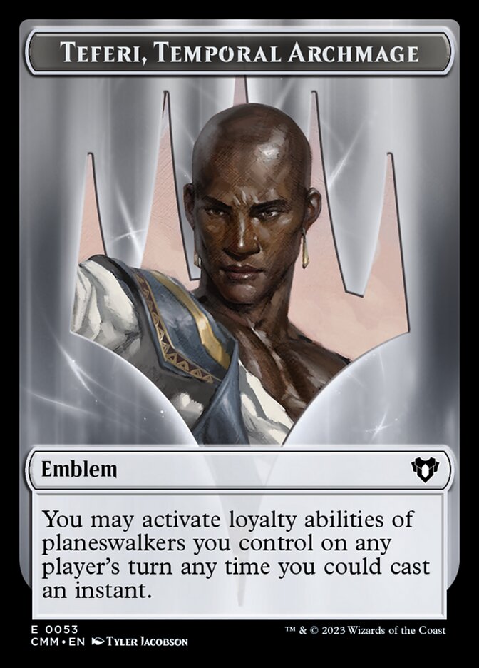 City's Blessing // Emblem - Teferi, Temporal Archmage Double-Sided Token (CMM-49 // 53) (Foil)