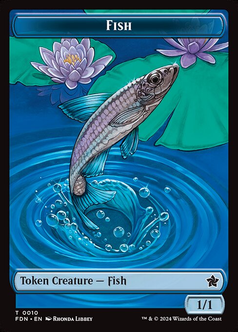 Faerie // Fish Double-Sided Token (FDN-9 // 10) (Foil)
