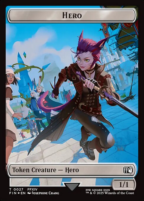 Spirit // Hero (0027) Double-Sided Token (Surge Foil) (FIC-3 // 27)