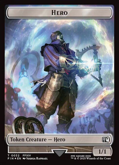 Human Soldier // Hero (0032) Double-Sided Token (Surge Foil) (FIC-1 // 32)