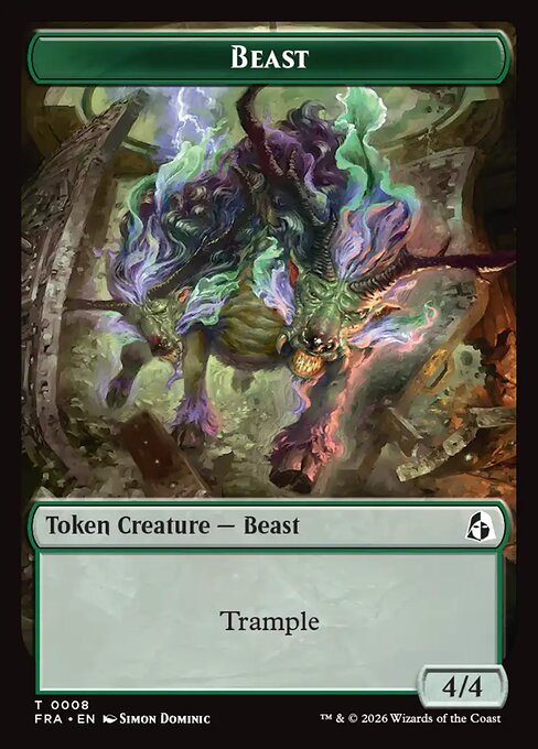 Sculpture Treasure // Beast Double-Sided Token (FRA-13 // 8) (Foil)