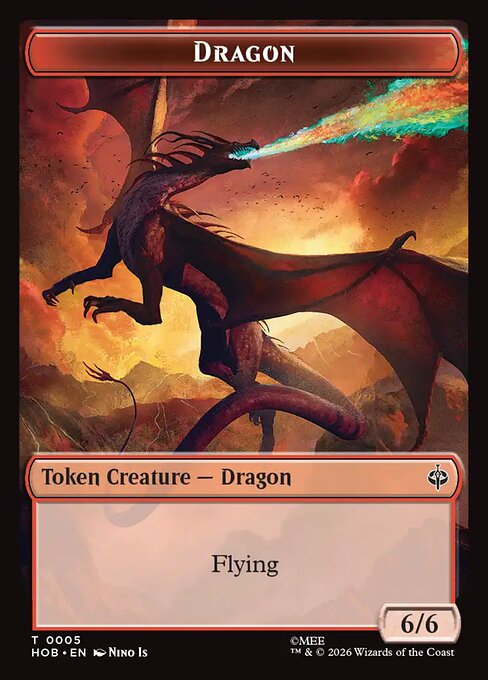 Stone Boulder // Dragon Double-Sided Token (HOB-11 // 5) (Foil)