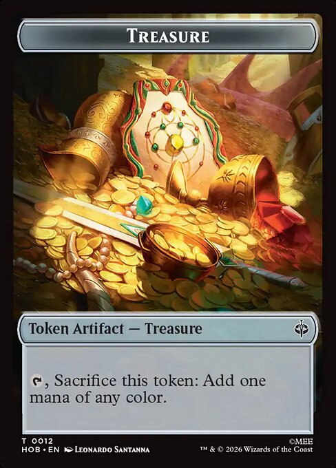 Human Soldier // Treasure (0012) Double-Sided Token (HOB-2 // 12) (Foil)