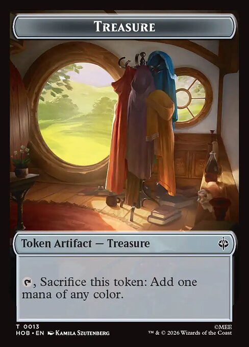 Human Soldier // Treasure (0013) Double-Sided Token (HOB-2 // 13) (Foil)