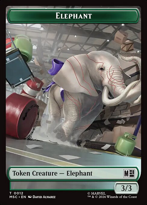 Angel // Elephant Double-Sided Token (MSC-4 // 12) (Foil)