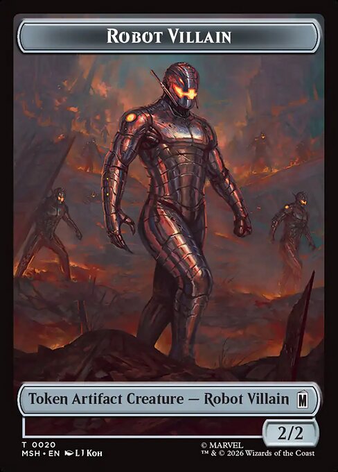 Hero // Robot Villain Double-Sided Token (MSH-002/020) (Foil)