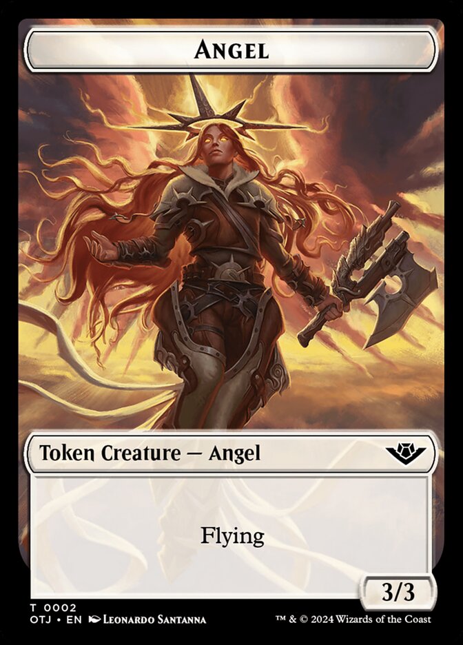Mercenary // Angel Double-Sided Token (OTJ-10 // 2) (Foil)