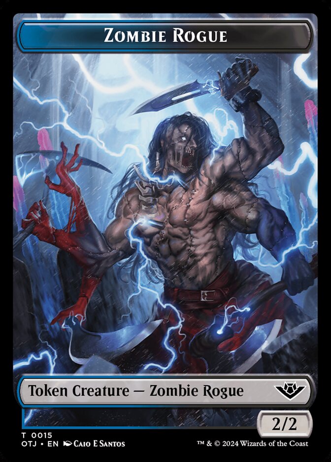 Treasure // Zombie Rogue Double-Sided Token (OTJ-18 // 15) (Foil)