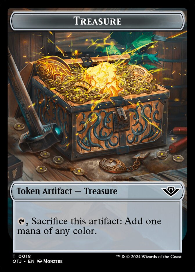 Treasure // Zombie Rogue Double-Sided Token (OTJ-18 // 15) (Foil)