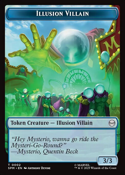 Spider // Illusion Villain Double-Sided Token (SPM-3 // 2) (Foil)