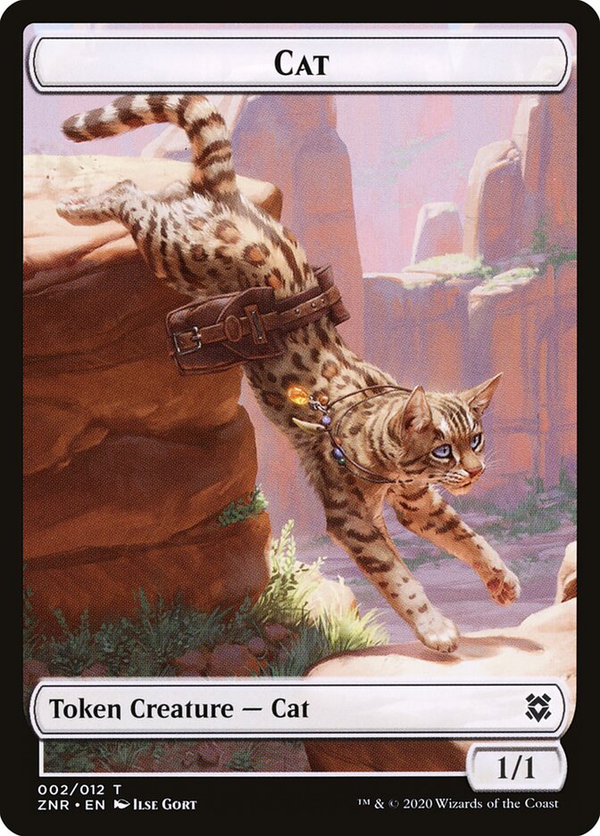 Cat // Copy Double-Sided Token (ZNR-2 // 12) (Foil)