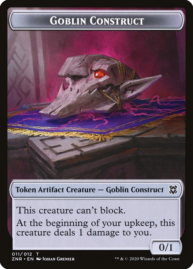 Cat // Goblin Construct Double-Sided Token (ZNR-2 // 11) (Foil)