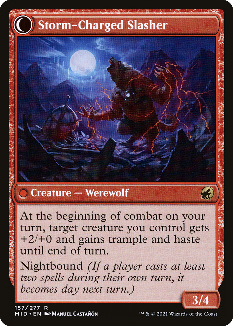 Reckless Stormseeker // Storm-Charged Slasher (MID-157) (Foil)