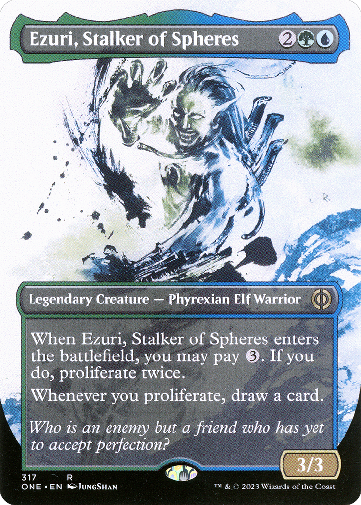 Ezuri, Stalker of Spheres (ONE-317) (Showcase) (Borderless) (Foil)