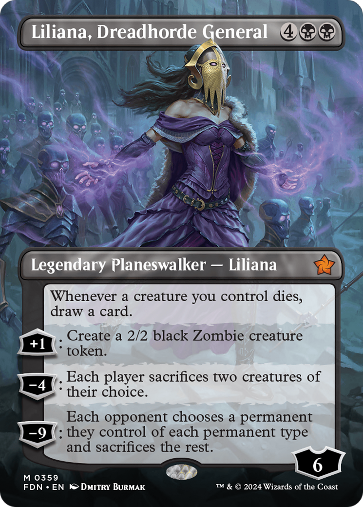 Liliana, Dreadhorde General (FDN-359) (Borderless)