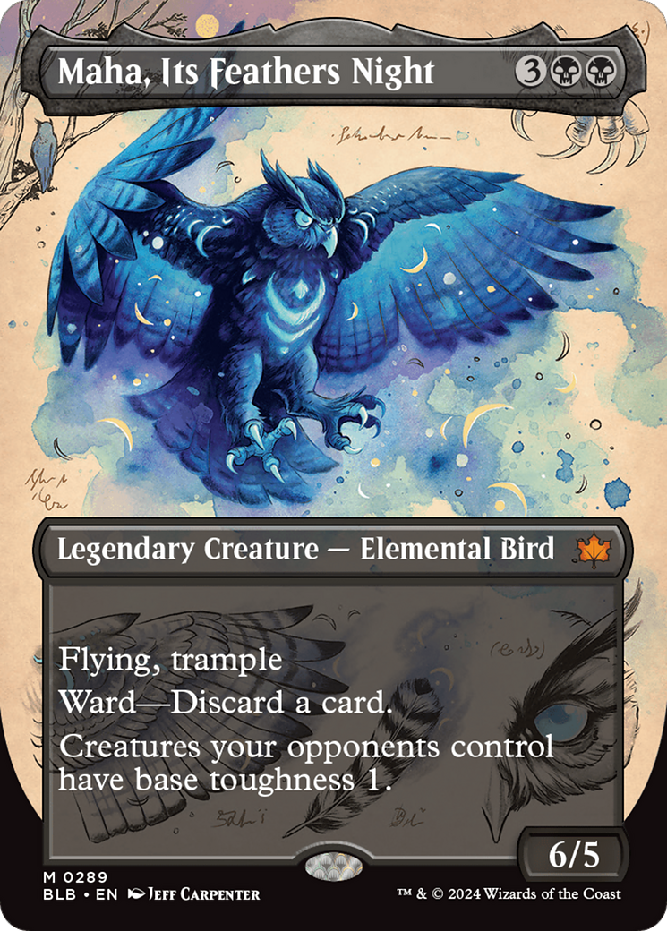 Maha, Its Feathers Night (BLB-289) (Showcase) (Borderless) (Foil)