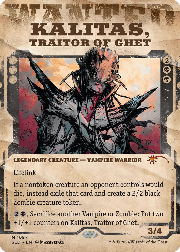 Kalitas, Traitor of Ghet (SLD-1687) (Showcase) (Borderless) (Foil)
