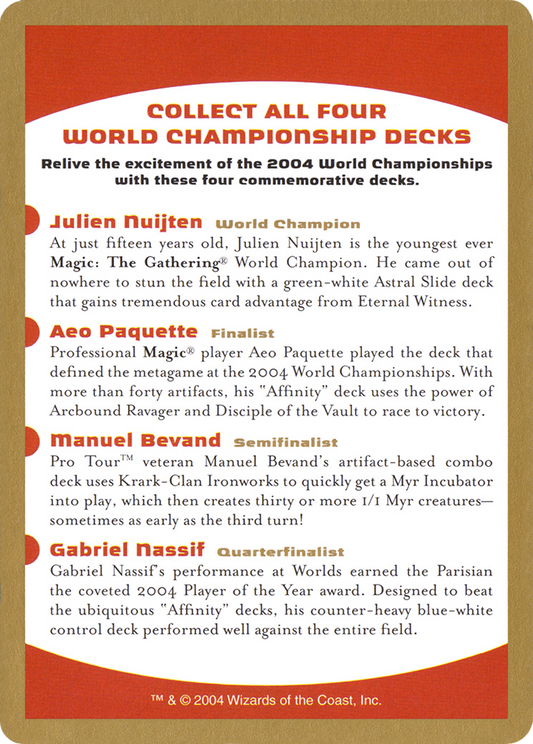2004 World Championships Ad Token (WC04-000)