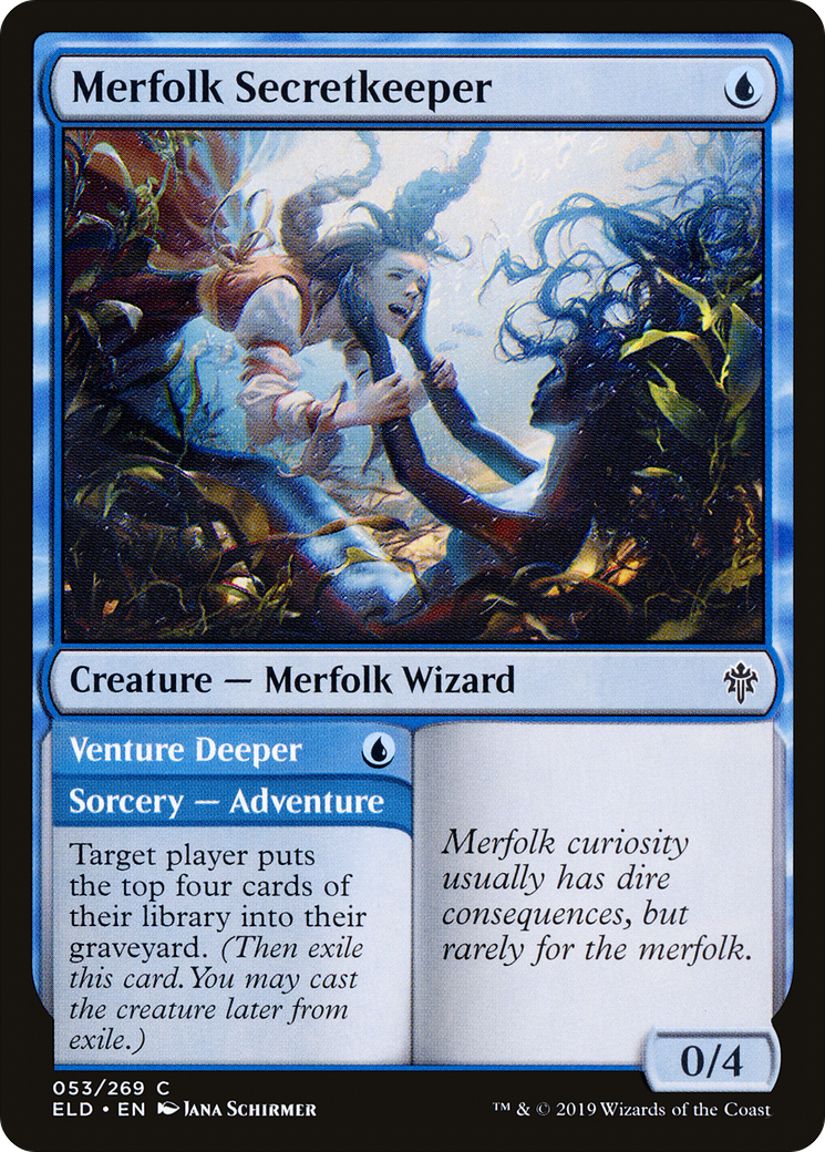Merfolk Secretkeeper // Venture Deeper (ELD-053) (Foil)