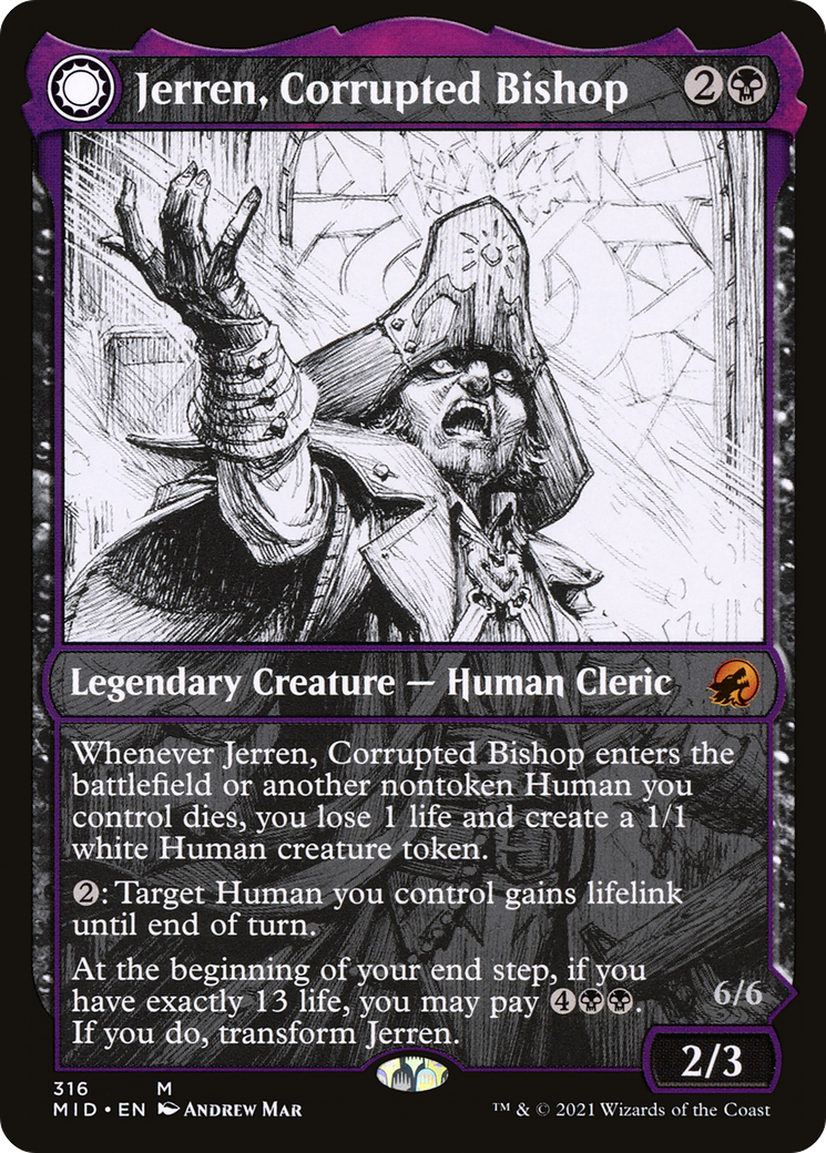 Jerren, Corrupted Bishop // Ormendahl, the Corrupter (MID-316) (Showcase)