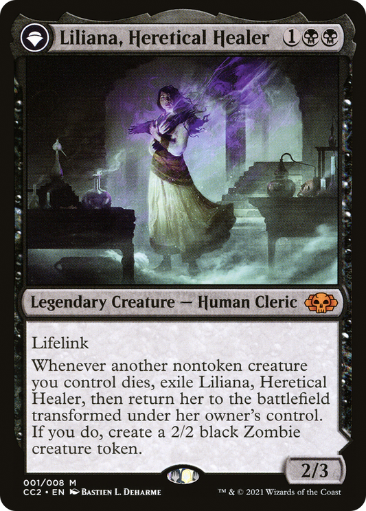 Liliana, Heretical Healer // Liliana, Defiant Necromancer (CC2-001) (Foil)