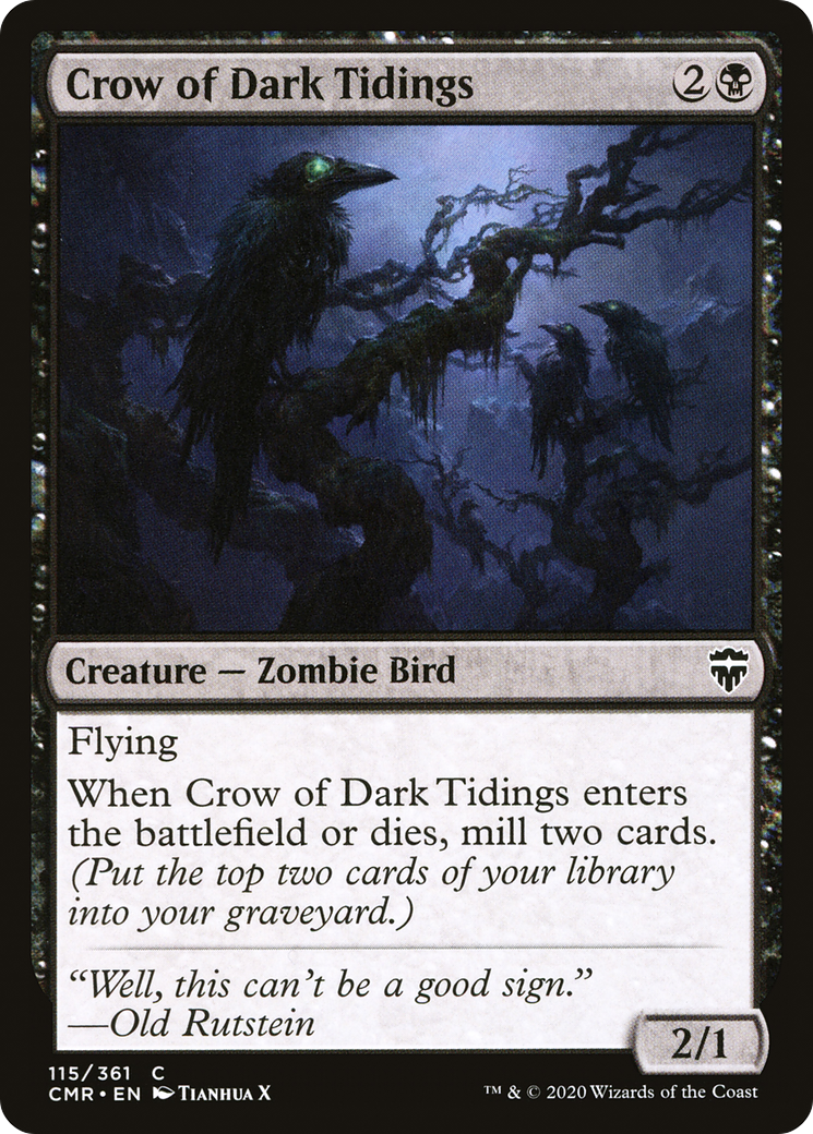 Crow of Dark Tidings (CMR-115) (Foil)