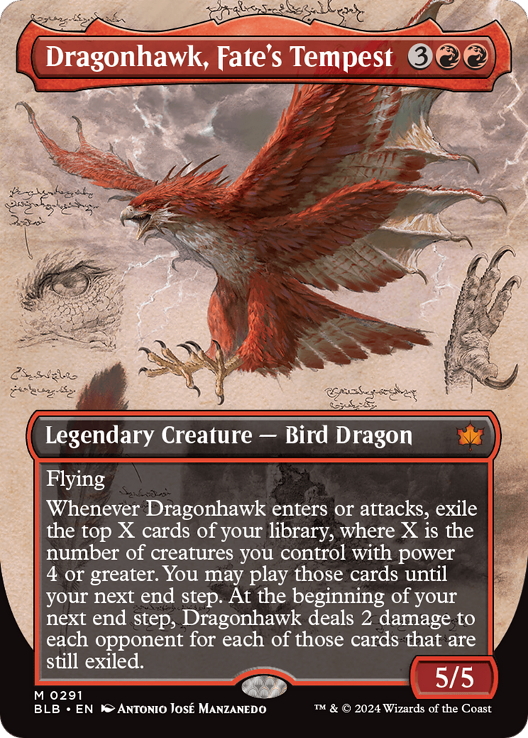 Dragonhawk, Fate's Tempest (BLB-291) (Showcase) (Borderless) (Foil)