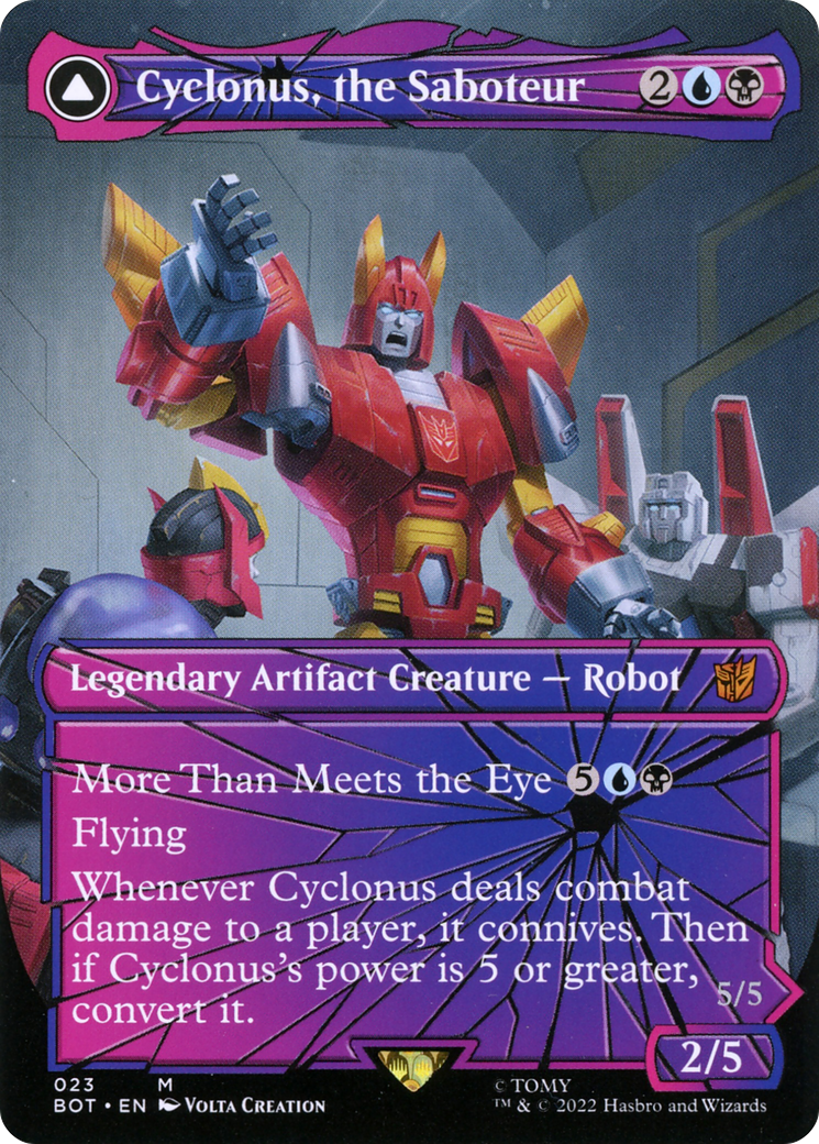 Cyclonus, the Saboteur // Cyclonus, Cybertronian Fighter (BOT-023) (Shattered Glass) (Borderless) (Foil)