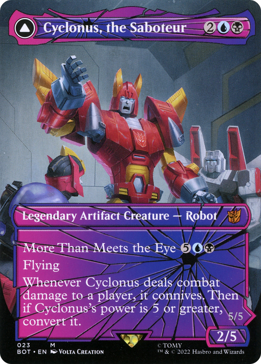 Cyclonus, the Saboteur // Cyclonus, Cybertronian Fighter (BOT-023) (Shattered Glass) (Borderless)