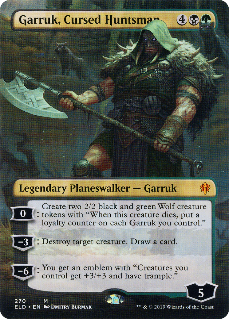 Garruk, Cursed Huntsman (ELD-270) (Borderless) (Foil)