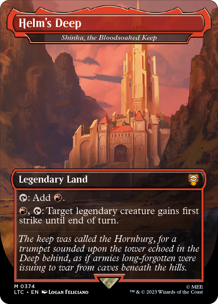 Helm's Deep / Shinka, the Bloodsoaked Keep (LTC-374) (Borderless) (Foil)
