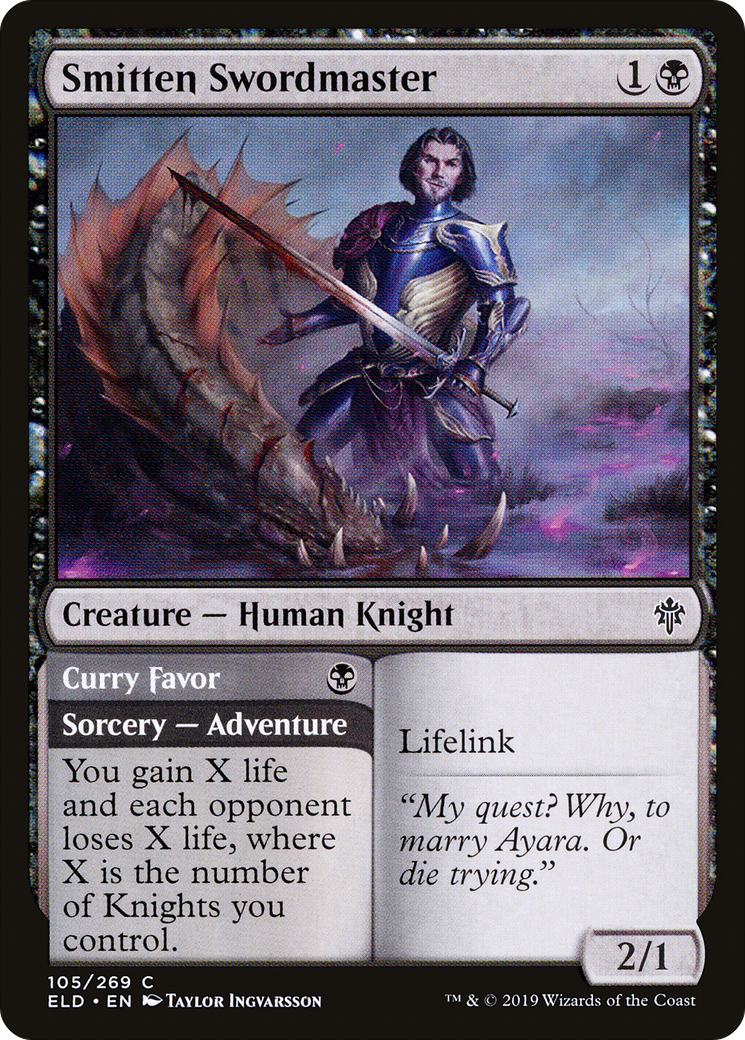 Smitten Swordmaster // Curry Favor (ELD-105) (Foil)