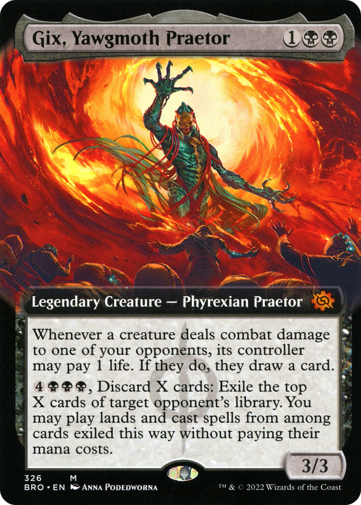 Gix, Yawgmoth Praetor (BRO-326) (Extended Art) (Foil)